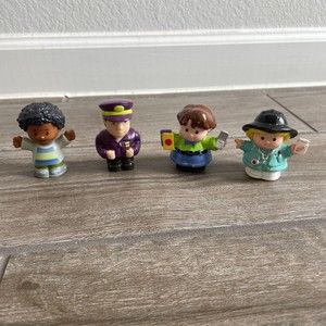 fisher price little people lot of 4 doctor, policeman, school boy, dad